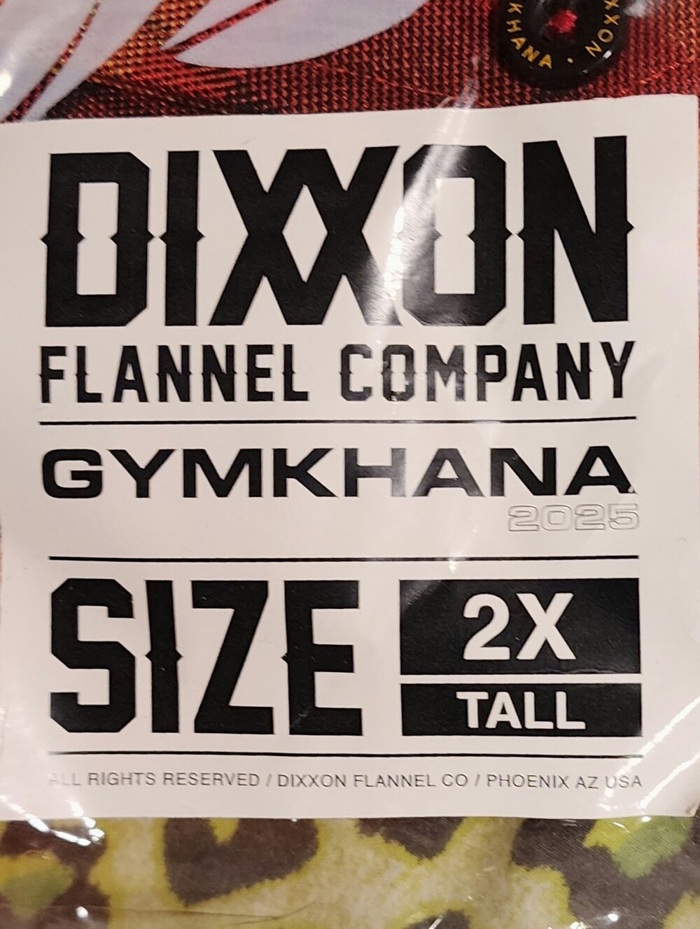 DIXXON GYMKHANA FLANNEL IN MEN'S SIZE 2XLT